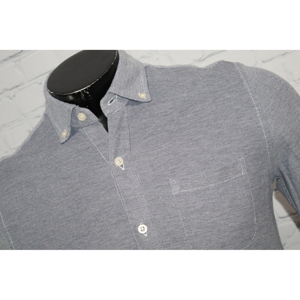 Bonobos Button Down Shirt Mens Small Gray Slim Fit Pima Cotton Long Sleeve